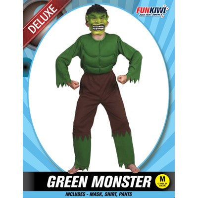 GREEN MONSTER HULK KIDS COSTUME MEDIUM SIZE